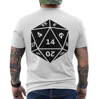 20 Twenty Sided Die Dice Men's T-shirt Back Print | Mazezy