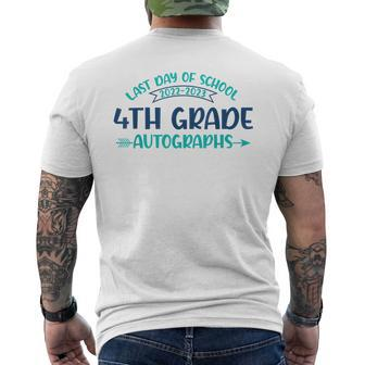 2023 Last Day Of School Autograph 4Th Grade Graduation Party Mens Back Print T-shirt | Mazezy