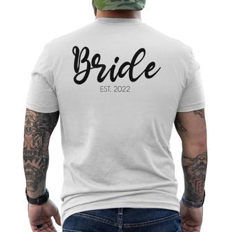 Wedding Matching Gifts Bride Est 2022 Bridal Gift  Mens Back Print T-shirt