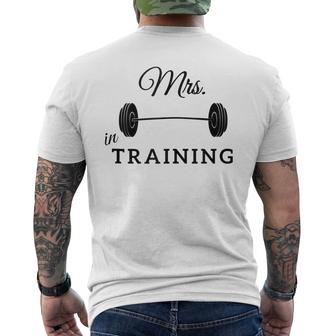 Bride Mrs In Training Wedding Workout More Colors  Mens Back Print T-shirt