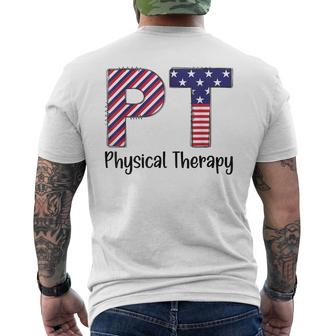 Physical Therapy 4Th Of July Design Cool Physical Therapist Mens Back Print T-shirt