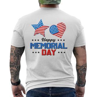 Happy Memorial Day 4Th Of July American Flag Patriotic  Mens Back Print T-shirt