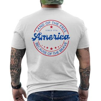 4Th Of July 2023 America Land Of The Free Patriotic American Mens Back Print T-shirt | Mazezy UK