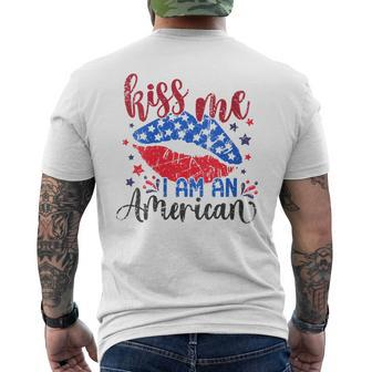 4Th Of July 2023 Kiss Me I-Am An Patriotic American Usa Flag Mens Back Print T-shirt | Mazezy