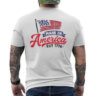 4Th Of July 2023 Patriotic Made-In-America Est 1776 Gifts Mens Back Print T-shirt | Mazezy