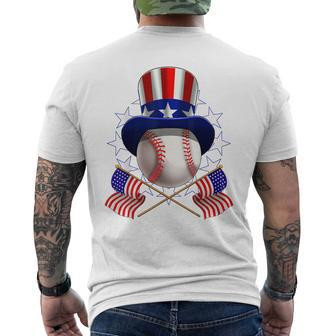 4Th Of July American Baseball Uncle Sam Hat Funny Mens Back Print T-shirt | Mazezy
