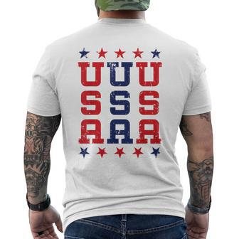 4Th Of July Celebration Independence America Flag Vintage Men's Crewneck Short Sleeve Back Print T-shirt - Monsterry CA