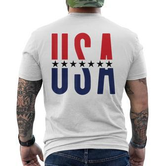 4Th Of July Celebration Independence Fireworks America Flag Men's Crewneck Short Sleeve Back Print T-shirt - Monsterry DE