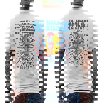 4Th Of July Groovy Hot Dog Im Just Here For The Wieners Mens Back Print T-shirt - Thegiftio UK