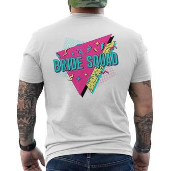 90S Bride Squad Retro Bride Crew Of The 90S Bachelorette Mens Back Print T-shirt - Seseable