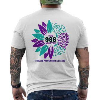 988 Suicide Prevention Awareness Semi-Colon You Matter Men's T-shirt Back Print - Seseable