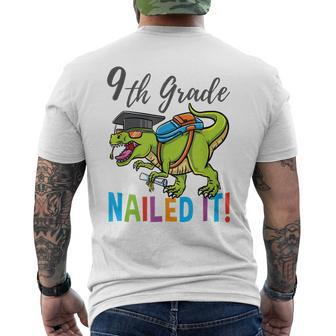 9Th Grade Nailed It Dinosaur Graduation Men's Back Print T-shirt | Mazezy