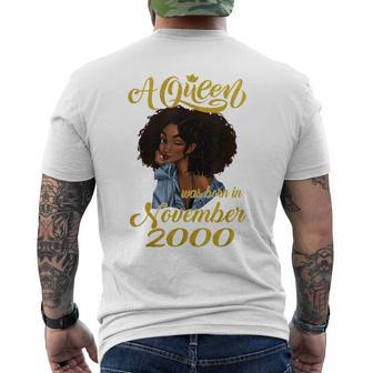 A Queen Was Born In November 2000 20Th Birthday Gift Mens Back Print T-shirt | Mazezy
