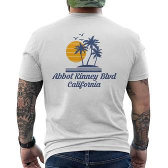 Abbot Kinney Blvd Boulevard Beach City California Ca State Men's T-shirt Back Print | Mazezy