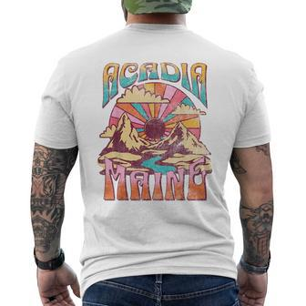 Acadia Maine Nature Hiking Mountains Outdoors Vintage Mens Back Print T-shirt - Monsterry CA