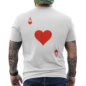 Ace Of Hearts Costume Deck Of Cards Playing Card Halloween Men's T-shirt Back Print - Seseable