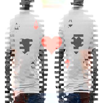 Ace Of Hearts Costume Deck Of Cards Playing Card Halloween Men's T-shirt Back Print | Seseable UK