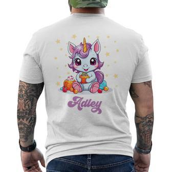 Adley Merch Unicorn Design Mens Back Print T-shirt - Seseable