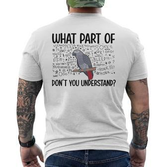 African Grey Parrot Owner Funny African Grey Dad Mens Back Print T-shirt - Seseable