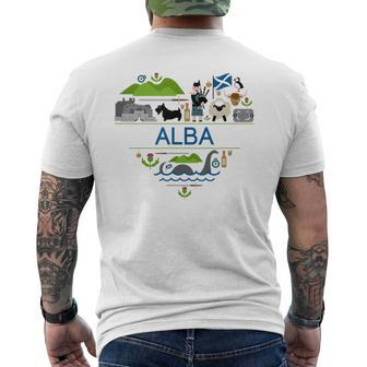 Alba Love | Illustrated Celtic Scot Scotland Pride Mens Back Print T-shirt | Mazezy