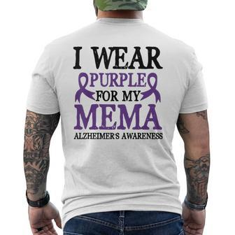 Alzheimers Awareness I Wear Purple For My Mema Mens Back Print T-shirt - Seseable