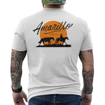 Amarillo By Morning Country Music Western Mens Back Print T-shirt | Mazezy