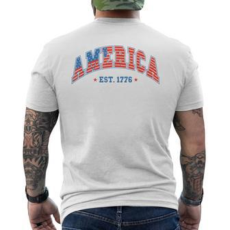 America Est 1776 Patriotic Usa 4Th Of July America Flag Mens Back Print T-shirt | Mazezy AU