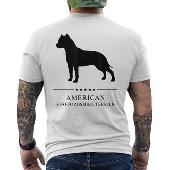 American Staffordshire Terrier Black Silhouette Men's T-shirt Back Print | Mazezy