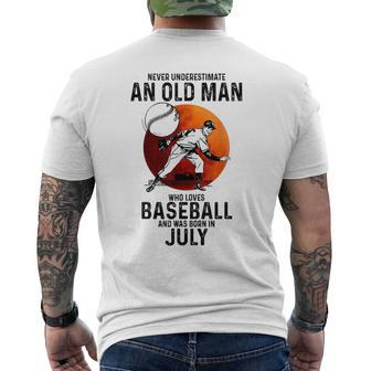 An Old Man Who Loves Basketball And Was Born In July Old Man Funny Gifts Mens Back Print T-shirt | Mazezy