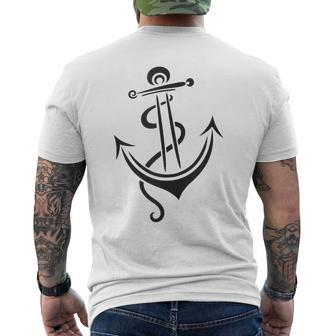 Anchor Tattoo Summer Holiday Beach Party Maritime Gift Idea Mens Back Print T-shirt | Mazezy
