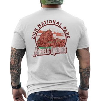 Angels Landing Zion National Park Vintage Graphic Men's T-shirt Back Print | Mazezy