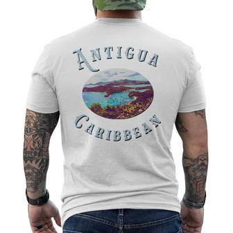 Antigua Caribbean Paradise James & Mary Company Mens Back Print T-shirt | Mazezy