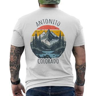 Antonito Colorado Usa Retro Mountain Vintage Style Men's T-shirt Back Print | Mazezy