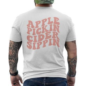 Apple Pickin Cider Sippin Apple Picking Crew Harvest Season Men's T-shirt Back Print - Monsterry