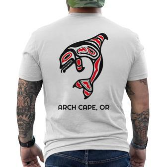 Arch Cape Oregon Native American Orca Killer Whales Men's T-shirt Back Print | Mazezy DE