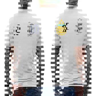 Argentina 3 Stars Argentinian Flag Three Stars 10 Argentina Mens Back Print T-shirt - Seseable