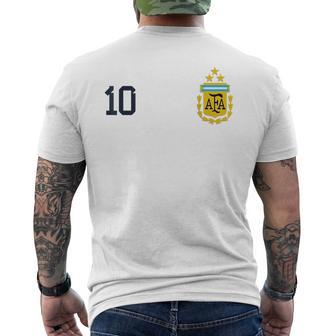 Argentina 3 Stars Argentinian Flag Three Stars 10 Argentina Mens Back Print T-shirt - Seseable