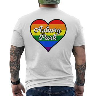 Asbury Park Gay Pride Heart Mens Back Print T-shirt | Mazezy