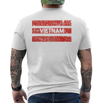 Asia Vietnamese Vietnam Viet Pride Proud Flag Red Stripes Mens Back Print T-shirt | Mazezy