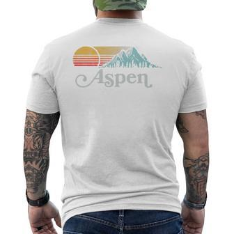 Aspen Colorado Vintage Mountain Sunset Eighties Retro Men's T-shirt Back Print | Mazezy