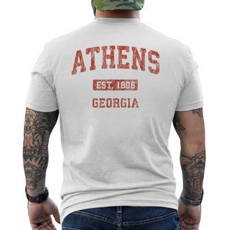 Athens Georgia Vintage Athletic Sports Men's T-shirt Back Print | Mazezy
