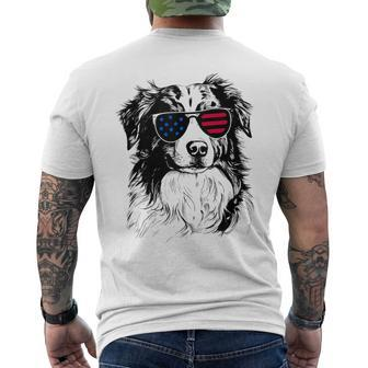 Australian Shepherd Dog 4Th July America Usa Flag  Usa Funny Gifts Mens Back Print T-shirt