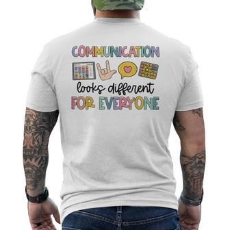 Autism Communication Looks Different For Everyone Mens Back Print T-shirt - Seseable