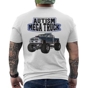 Autism Mega Truck Mens Back Print T-shirt | Mazezy