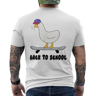 Back To School Cute Silly Goose Skateboard Funny Goose Funny Gifts Mens Back Print T-shirt | Mazezy