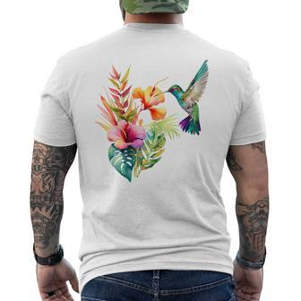 Backyard Bird Watching Watchers Birder Birding Hummingbird Mens Back Print T-shirt - Seseable