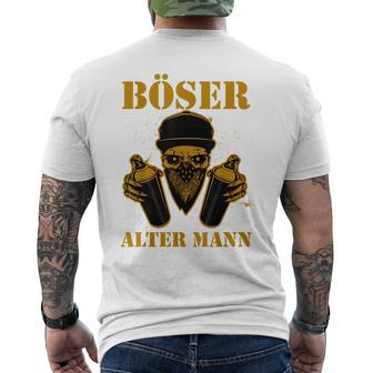 Bad Old Man Gangster Spray Cans Mens Back Print T-shirt | Mazezy UK