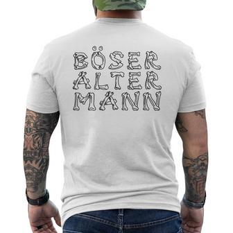 Bad Old Man In Bone Lettering Mens Back Print T-shirt | Mazezy