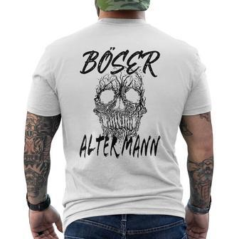 Bad Old Man Root Skull Mens Back Print T-shirt | Mazezy