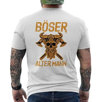 Bad Old Man Skull Viking Valhalla Mens Back Print T-shirt | Mazezy
